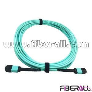 MPO-MPO or MTP-MTP Fiber Optic Patch Cord Om3 Aqua