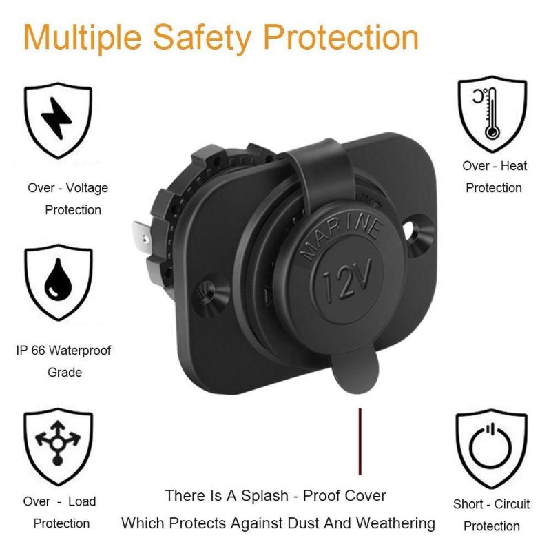12V Lighter Socket Power Outlet Socket Receptacle Waterproof Plug