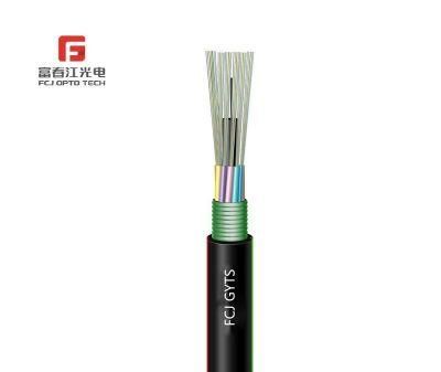 Fcj Opto Tech 24 Fiber FTTH GYTS Drop Cable Uni Loose Tube Fiber Optic Cable for Duct Aerial Application PE Cable