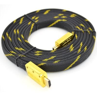 Premium zinc alloy metal shell thin cable 2m5m10m15m 3D 1080P 2160P 4K Flat HDMI cable 2.0v