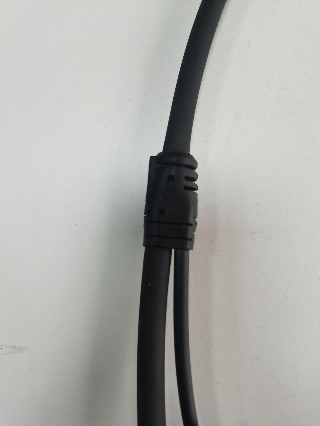 IATF16949 Certificated 4 Pin Te Connector Overmolding Injection Wire Harness with Corrugated Pine and Clip