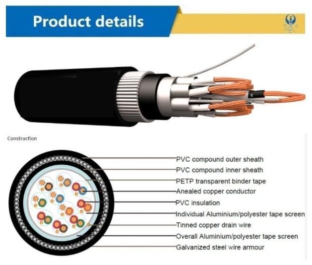 BS 5308 Al/ Foil and Tinned Copper Wire Braided Double Shielded Instrumentation Cable