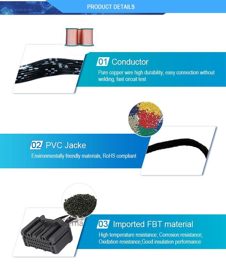 Customized Wire Harness Cable Assembly Electrical Cable for Auto