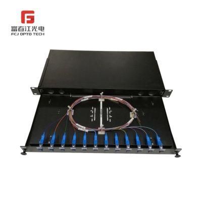 Supply 1u-24 Rock Mount Cable Splice Distribution Frame ODF 1u/2u Fiber Optic Patch Panel with Price for FTTH