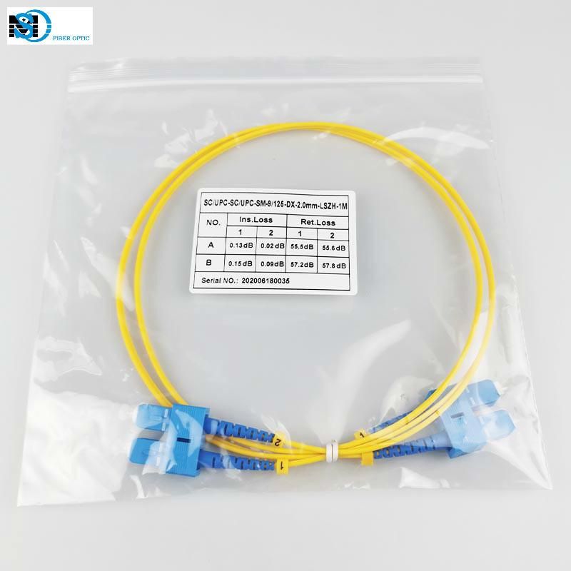 Sc/Upc to Sc/Upc Singlemode 2.0mm Duplex LSZH Optical Cable