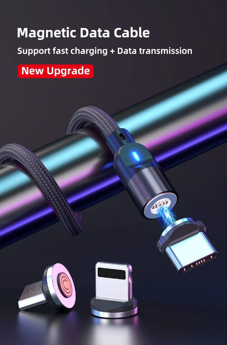 Mobile Phone Accessories 3FT 6FT Magnetic Data Cable 3A Quick Fast Charging Magnetic USB Cable for Samsung Huawei USB Cable