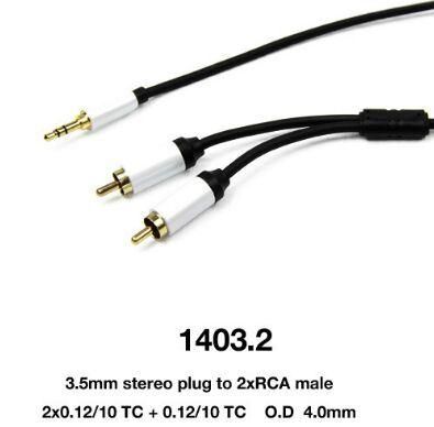 Aux Cable Mini 3.5mm Stereo Plug to 2 X RCA Male (1403-2)