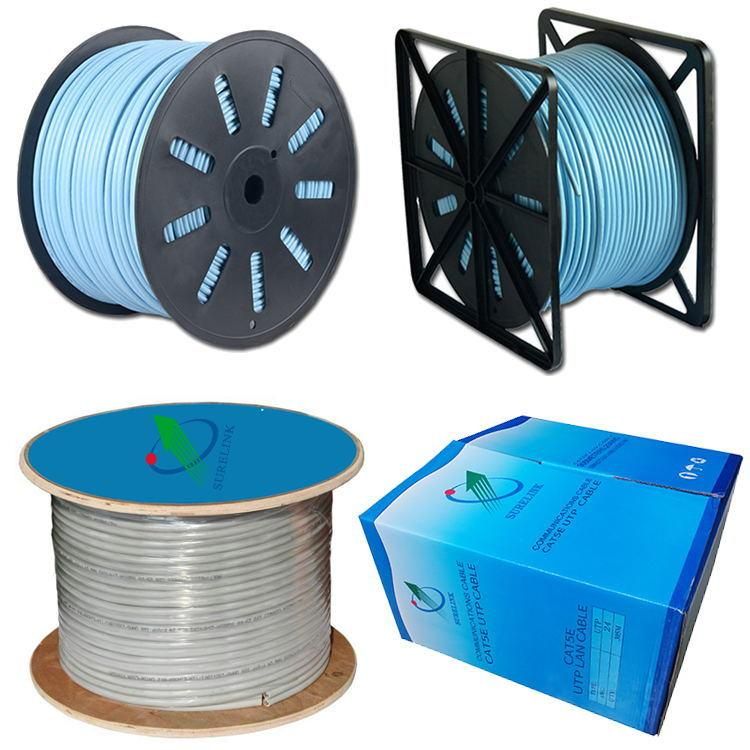 Surelink Factory 4pair 24AWG 100MHz Indoor Outdoor LAN Cable Network Ethernet Cable Cat 5e Bare Copper or CCA PVC Jacket 305m Roll Pull Box UTP Cat5e