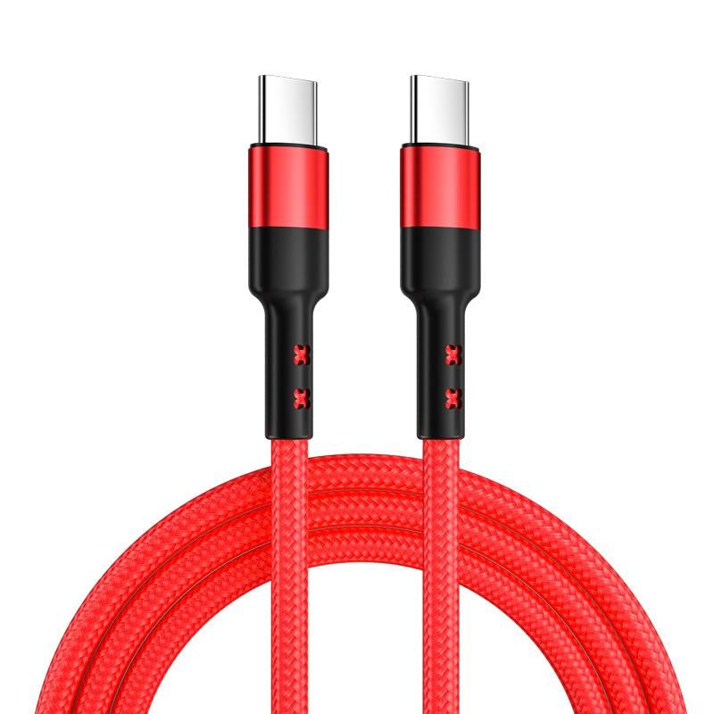 Best Selling Nylon Braided Type-C USB C to C Pd 18W Fast Charging Data Cable for Huawei Mate 10 Tablet Cables