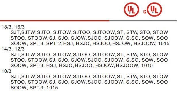 UL AC Power Cord for Use in North American 08