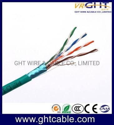 4X0.5mmcu, 0.9mmpe, 5.3mm Grey PVC Indoor FTP Cat5e Cable LAN Cable