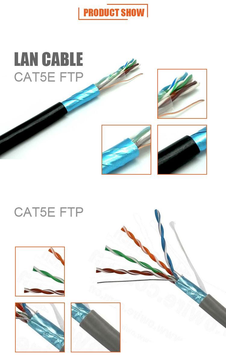 High Quality Network 24AWG FTP 1000FT 305m CCA Bc Cat5e LAN Network Cable