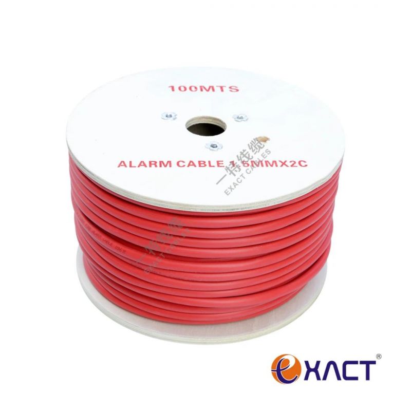 ExactCables-Shielded 2C 1.0mm2 solid copper conductor red PVC twisted pair UL Listed fire alarm cable