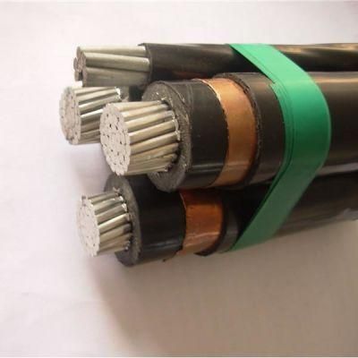 12/20kV XLPE Insulated Copper Tape Metallic Screen with 50 mm Steel Wire Supporting MV Aerial Bundled Cables