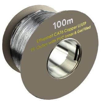 Direct Burial External CAT6 Outdoor Copper Ethernet Network Cable Gel 100m Cardboard Reel