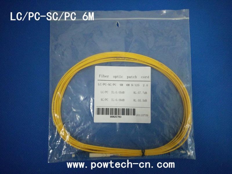 Fiber Optic/Optical Patch Cord LC/PC-SC/PC 6m