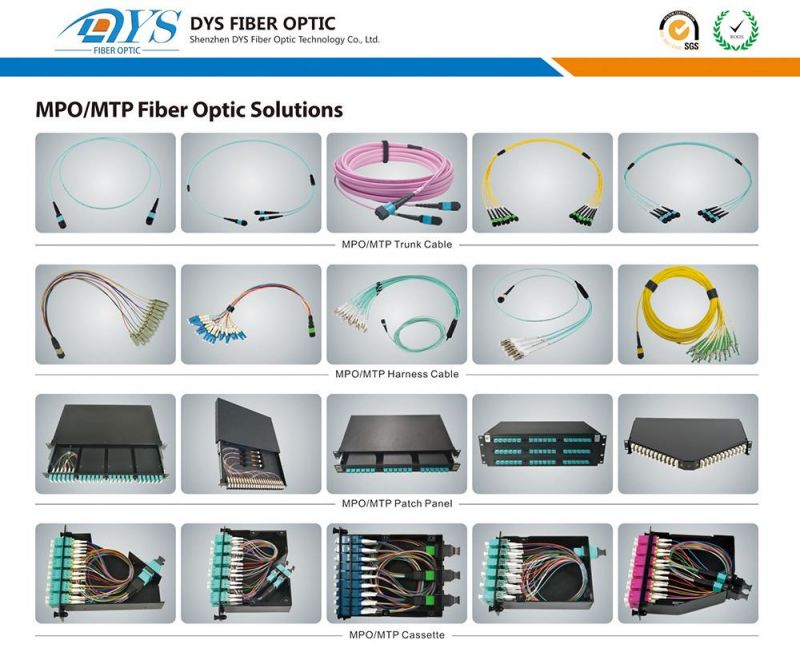 12/24/48/96/144cores LC/Sc/St/FC MPO/MTP Trunk Cable, MPO Patch Cable, Optic/Optical Fiber MPO Cable