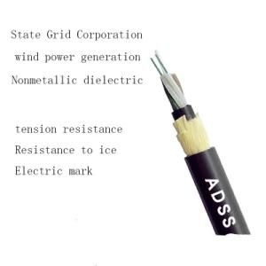 ADSS-4b1.3 Fiber 8/12/16/24/48/144 Core 50m-1500 Span Nonmet
