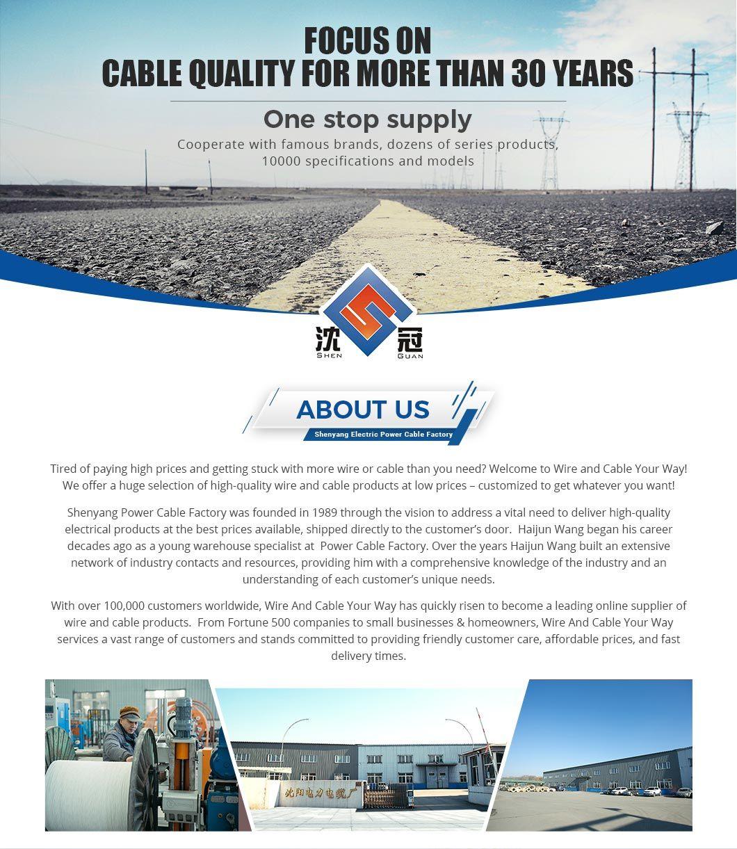 Shenguan Wire Cable Underground Low Voltage Cable Copper Cable Construction Use Power Cable