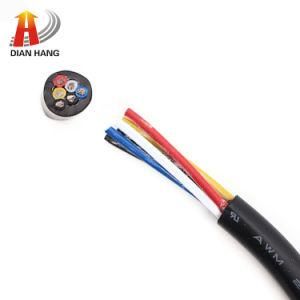 Black Color Awm 25AWG Tinned Copper 3pin Multi-Core Twisted Pair Signal Shielding Cable Insulated Copper Electrical Wire Cable