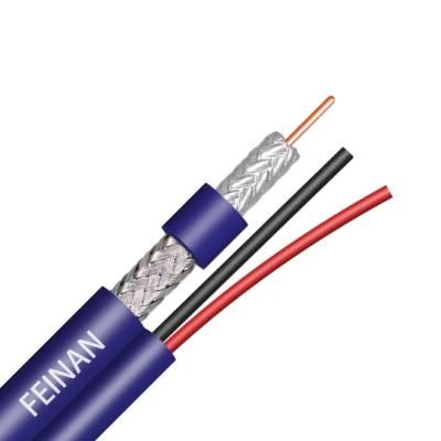 Manufacture Bare-Copper CCS RG6 2c Power Coaxial Cable RG6 CATV CCTV Cable