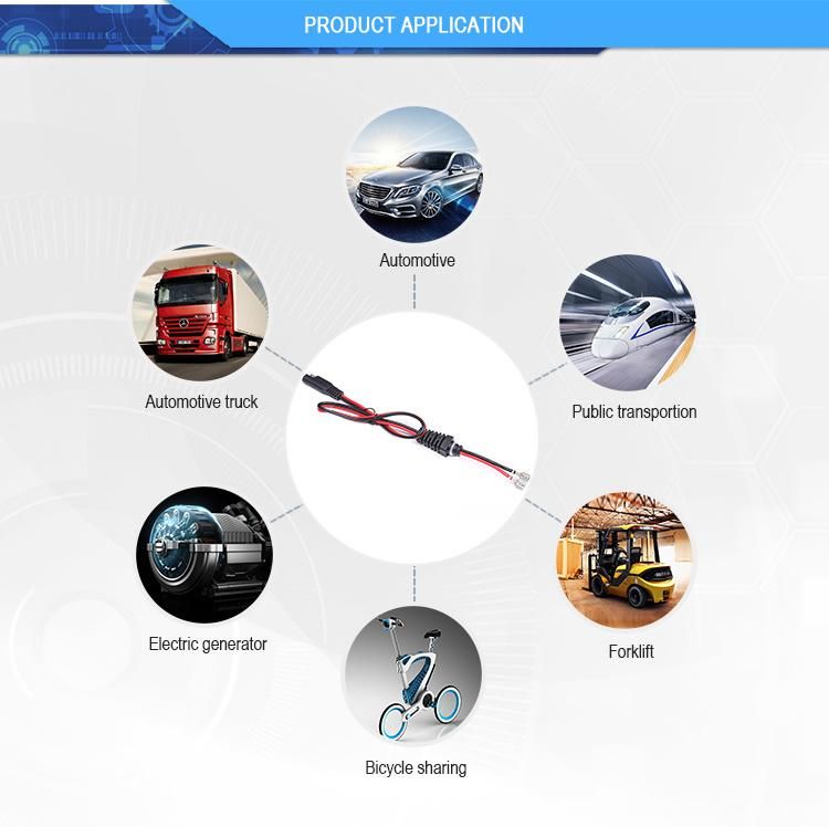 2 Pin SAE to SAE Connector 14AWG Extension Cable 30A 12V Wiring Harness for Car Motorcycle