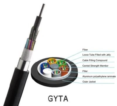 Manufacturer Fiber Optic Cable GYTS 6 8 12 24 48 96 144 Core Corrugated Alamour GYTA