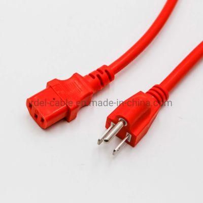 Extension Power Cord NEMA 5-15p Plug to IEC 60320 C13 UL Red