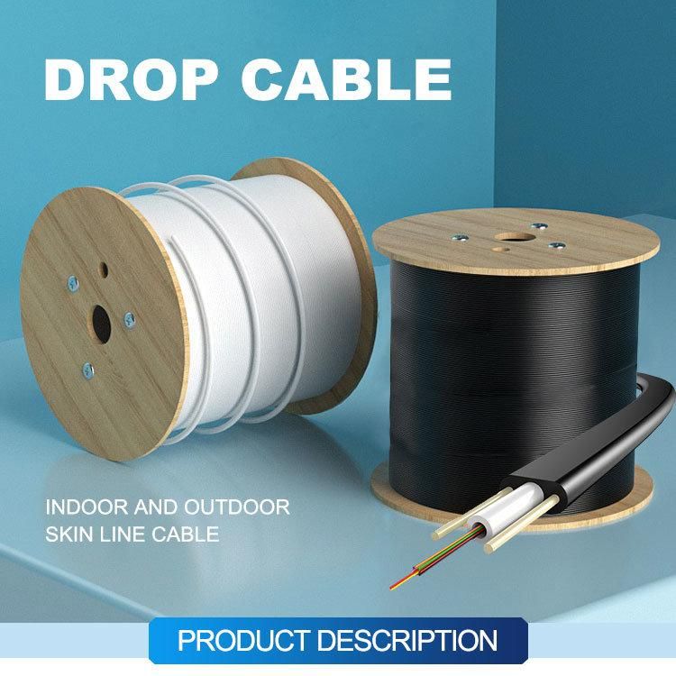 Arial Wire Drop Cable Fiber Optical Figure 8 Type 1, 2, 4 Cores Flat Drop Cable with FRP Messenger Reinforced by FRP Rods LSZH Jacket