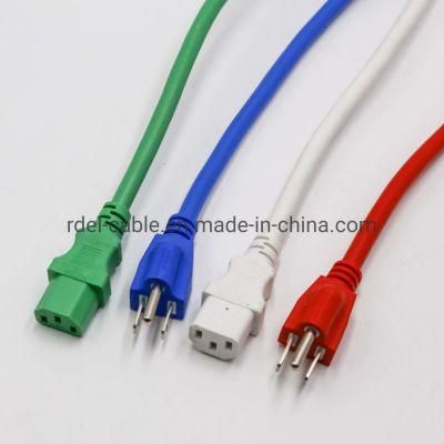 Extension Power Cord NEMA 5-15p Plug to IEC 60320 C13 RoHS