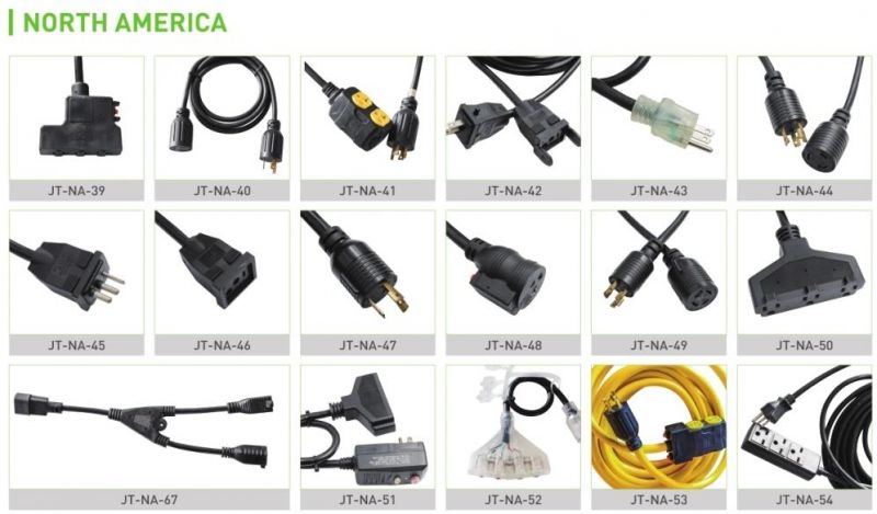 USA American and Canada 110V UL NEMA 5-15 Power Cord UL