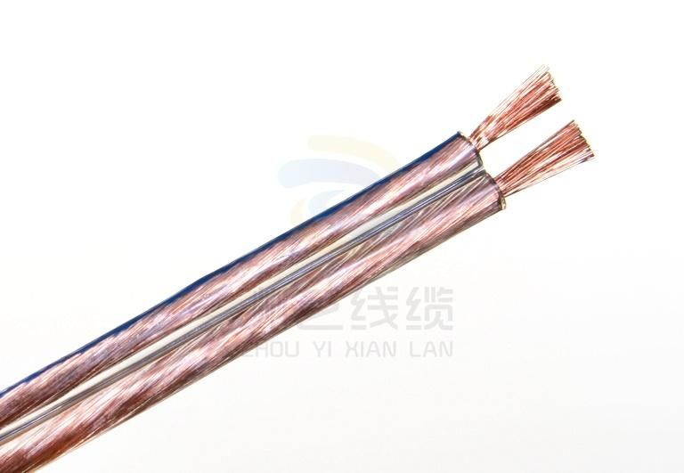 Copper CCA Colorful Speaker Twin Clear PVC Audio Speaker Cable