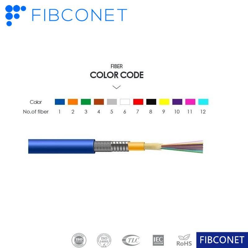 2 Cores Indoor Optical Fiber Armored Cable Fiber Cable