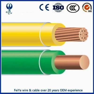 T90 Thwn Reinforced Nylon Covering PVC Insulation Single Core Hook up Electric Wire Cable