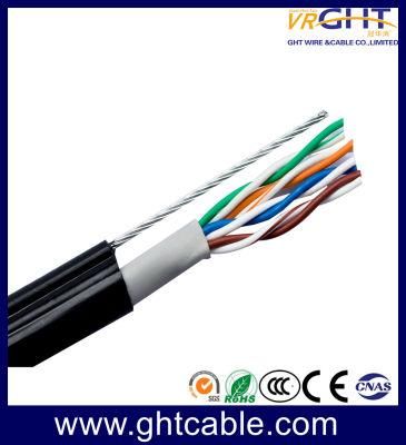 Waterproof UTP Cat5e Outdoor LAN Cable with Steel Messenger