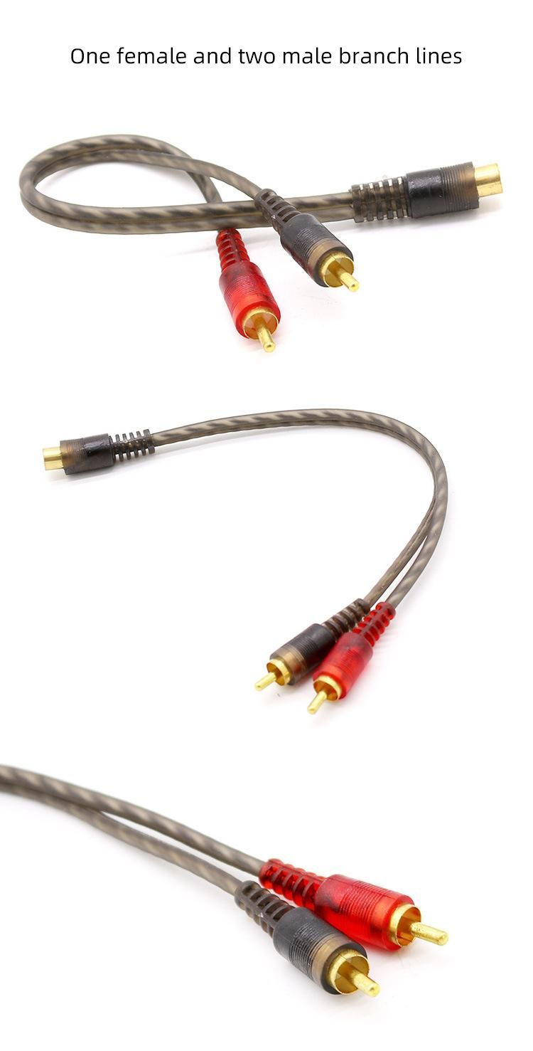 Wholesale Supply All Kind of Audio AMP Wires One to Two Amplifier RCA Cable for Car