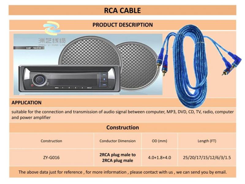 Zy-G016 RCA Audio video Cable