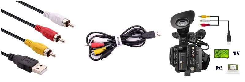 USB 2.0 Cable 3 RCA Male to USB a Male Aux Adapter Audio Video AV Converter Cable, AV Adapter Cable