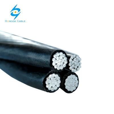 Quadruplex Service Drop Wire Overhead 3+1core 0.6/1kv ABC Cable