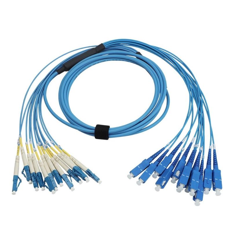 Fiber Optic Fanout LC-Sc G652D 24 Cores 10 Meters with Metal Fanout Kit