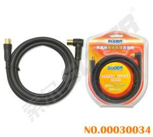 Golden Plated Connector Cable Special for CATV (AV-TV01-1.5M Gold-Black Cable-Bold)