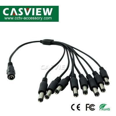 CCTV Cable DC 1 to 8 Power Connector Wire Splitter DC Power Jack Adapter 8 Way 12V Supply 5.5mm*2.1mm