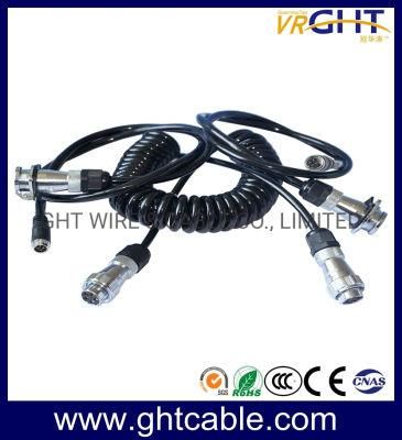 Trailer Truck Spiral Cable Rear View Camera Audio Video