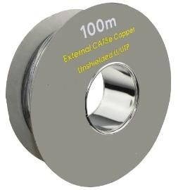Factory Direct Sale Cat5e Copper Outdoor 100m Carboard Reel Use Ethernet Network Cable