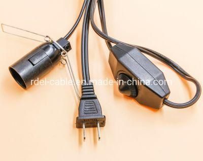 Power Cord for Salt Lamp USA 2 Pin Plug to E12 Lamp Socket Lamp Power Cord with Dimmer Switch