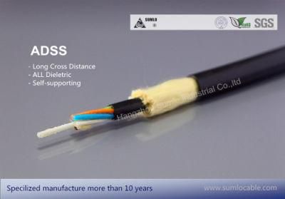 ADSS Optical Fiber Cable, All Dielectric Self-Supporting, Armid Yarns
