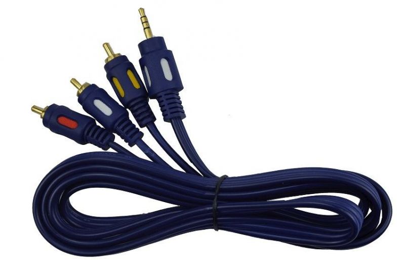 3.5mm Stereo-2RCA/3RCA Blue RCA Cable Audio Video Cable