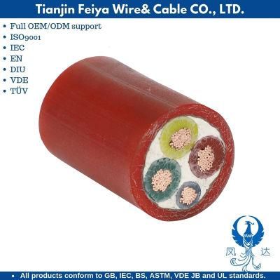 PVC H05s-K Flexible Electrical Cable High Tension Silicone Rubber 3X15 Heat Reating Wire Cable