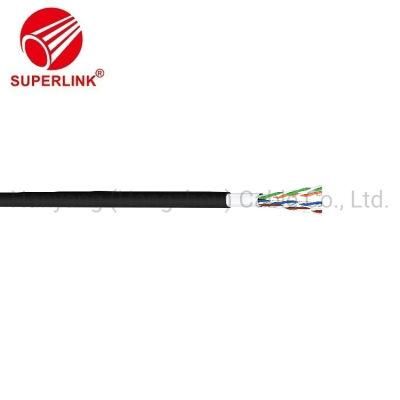 Black Cat5e FTP 24AWG Environmental Protection 8X0.18 Oxygen-Free Copper Single Shielded Multi Strand Network Cable