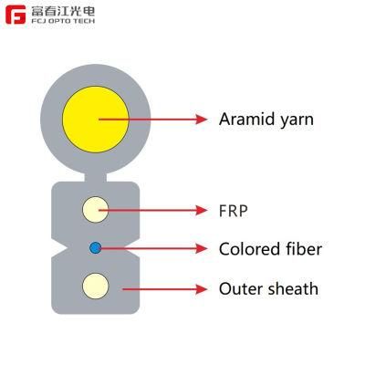 Outdoor G657A1 FTTH Drop Optical Cable with Self-Supporting Member (GJYXFCH) Aramid
